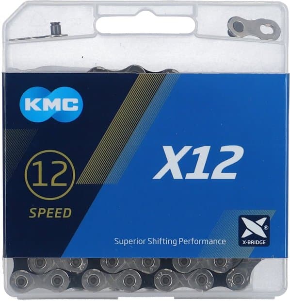 KMC Fahrradkette Kette X12 silber schwarz für 12-fach 126-Glieder