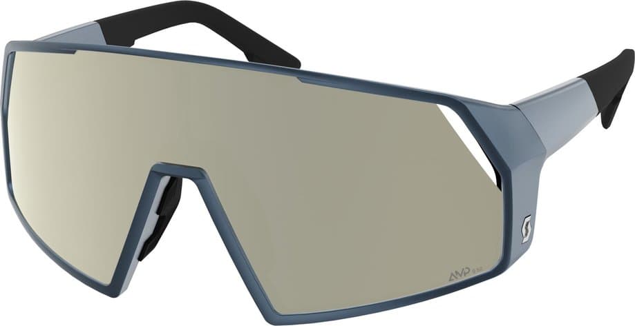 Scott Pro Shield Metallic Blau - AMP Weiß verspiegelt S2 Modell 2026