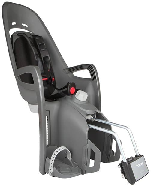 Hamax Zenith Relax Fahrradkindersitz, grau/schwarz, verstellbare Sitzposition (12,5°), integrierte Polsterung, für Kinder bis 22 kg, Einhandbedienung