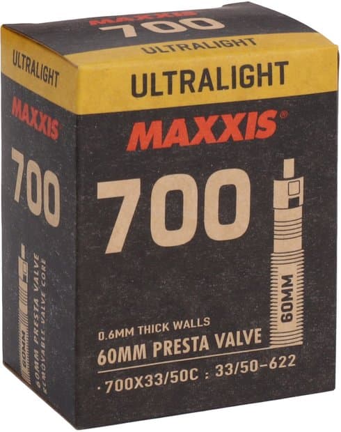 Maxxis UltraLight Schlauch 700x33/50 SV - 60 mm Schwarz Modell 2025
